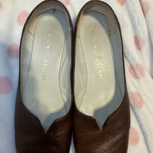ANTONIO MELANI Dark Brown Leather Flats